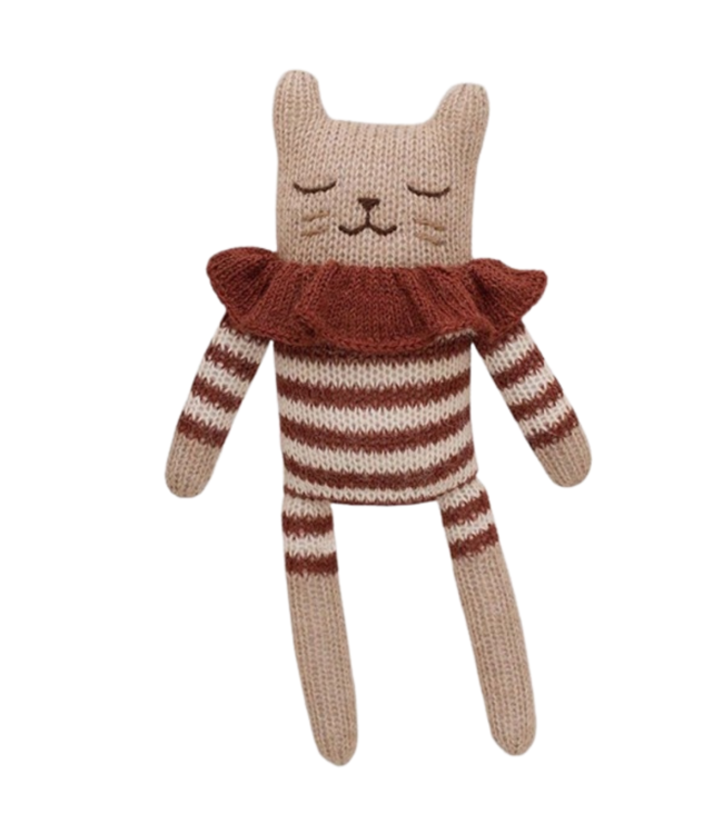 Main Sauvage Kitten soft toy -  sienna striped romper