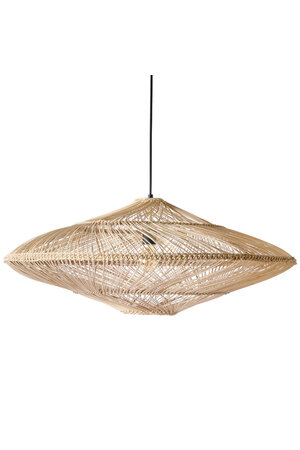 Rieten ovalen hanglamp naturel