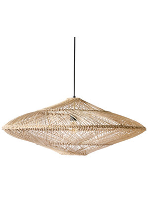 Wicker hanging lamp oval natural