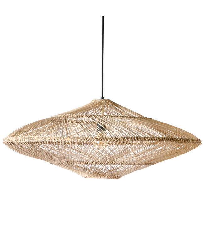 Wicker hanging lamp oval natural