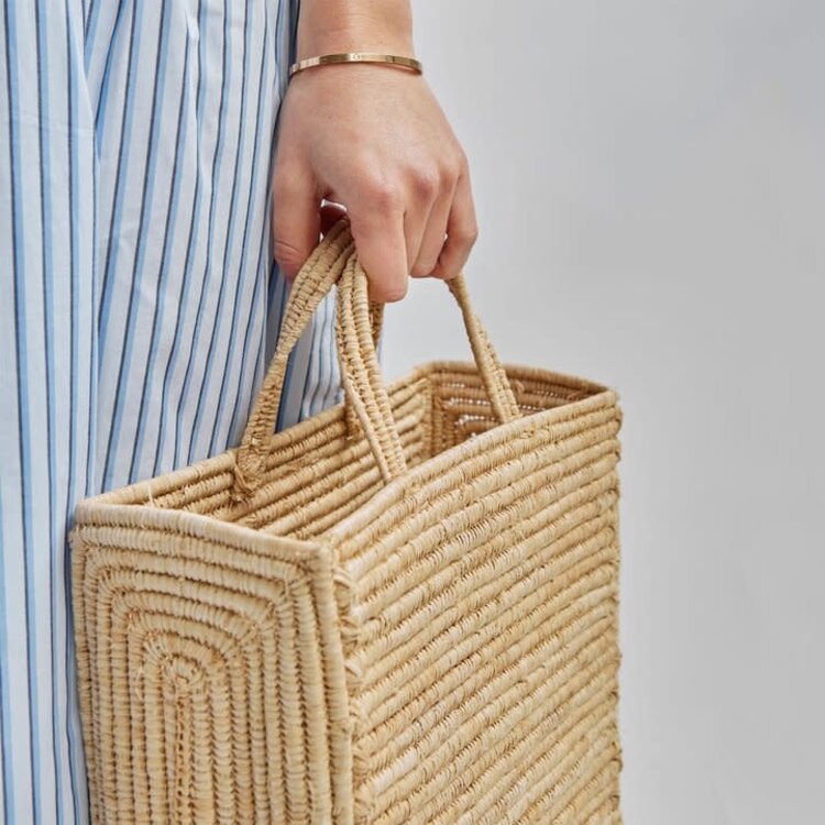 Tine K Home Bag in raffia, with handles - nature