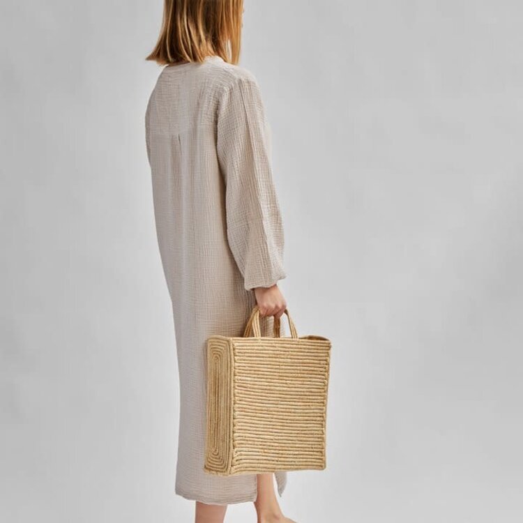 Tine K Home Bag in raffia, with handles - nature