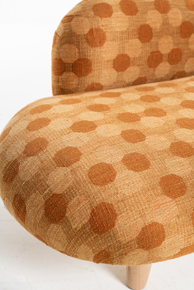 Galet sofa - orange motifs octogone