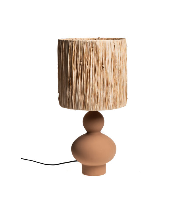 Tine K Home Table lamp raffia/clay - tile