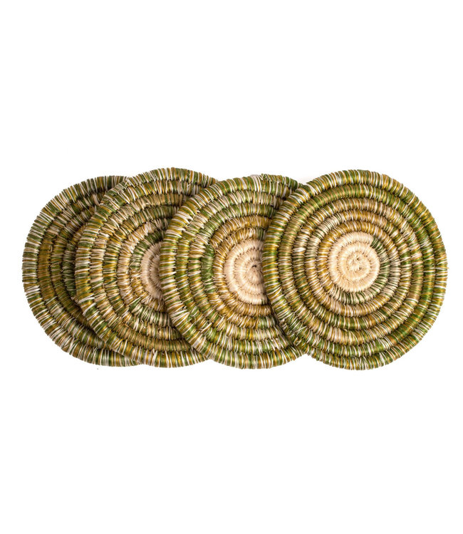 Restorative greens woven coasters - set of 4