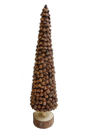 Pinecone scale tree wooden base - natural