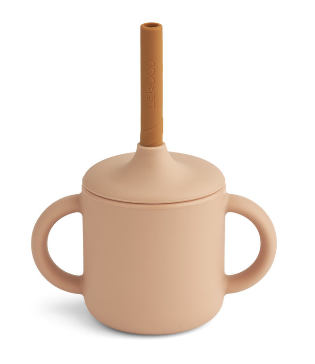 Cameron sippy cup - mustard / tuscany rose mix