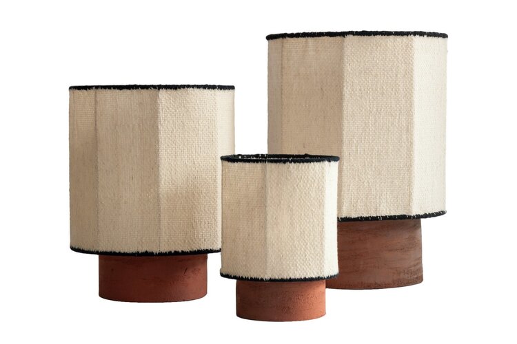 Maison de Vacances Lamp Kalé Osh zandsteen argile rouge / wol écru & noir - S