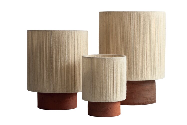 Maison de Vacances Lamp Kalé Osh zandsteen argile rouge / wol écru - L