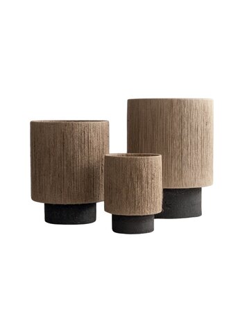 Maison de Vacances Lamp Kalé Osh sandstone argile noir / jute natural - M