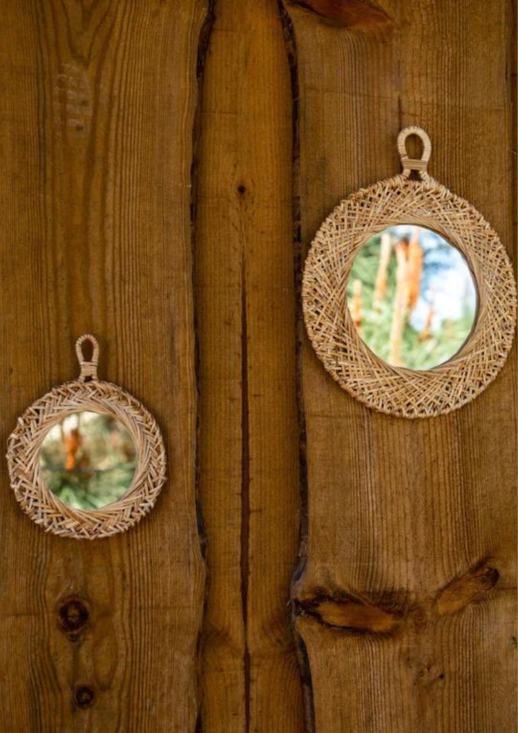 Caravane Aena hand-woven bamboo mirror