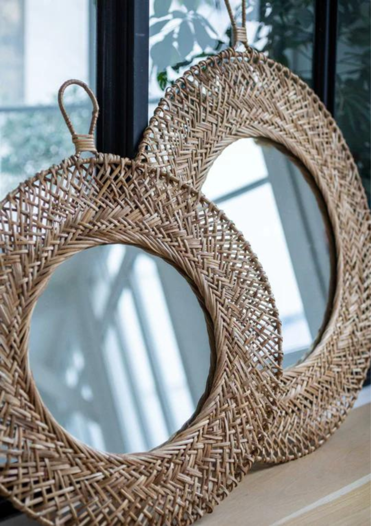 Caravane Aena handwoven bamboo mirror XL