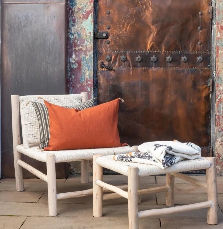 Caravane Yuka eucalyptus and woven cotton footrest