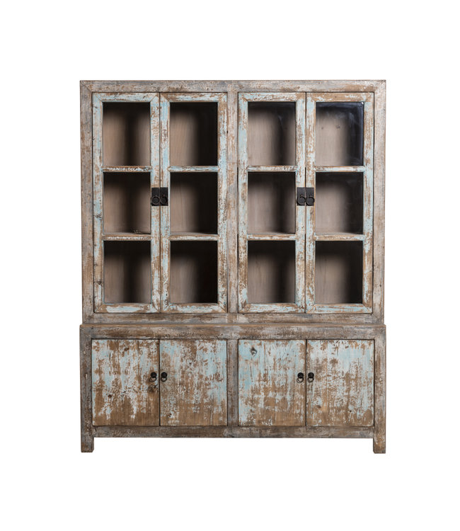 Showcase cabinet blue patinated