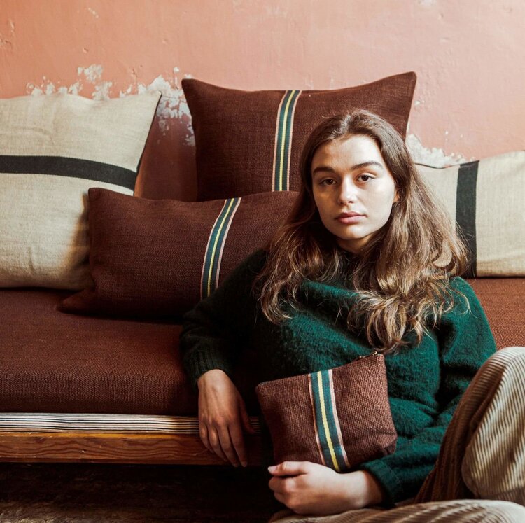 Libeco Jasper deco cushion - leather