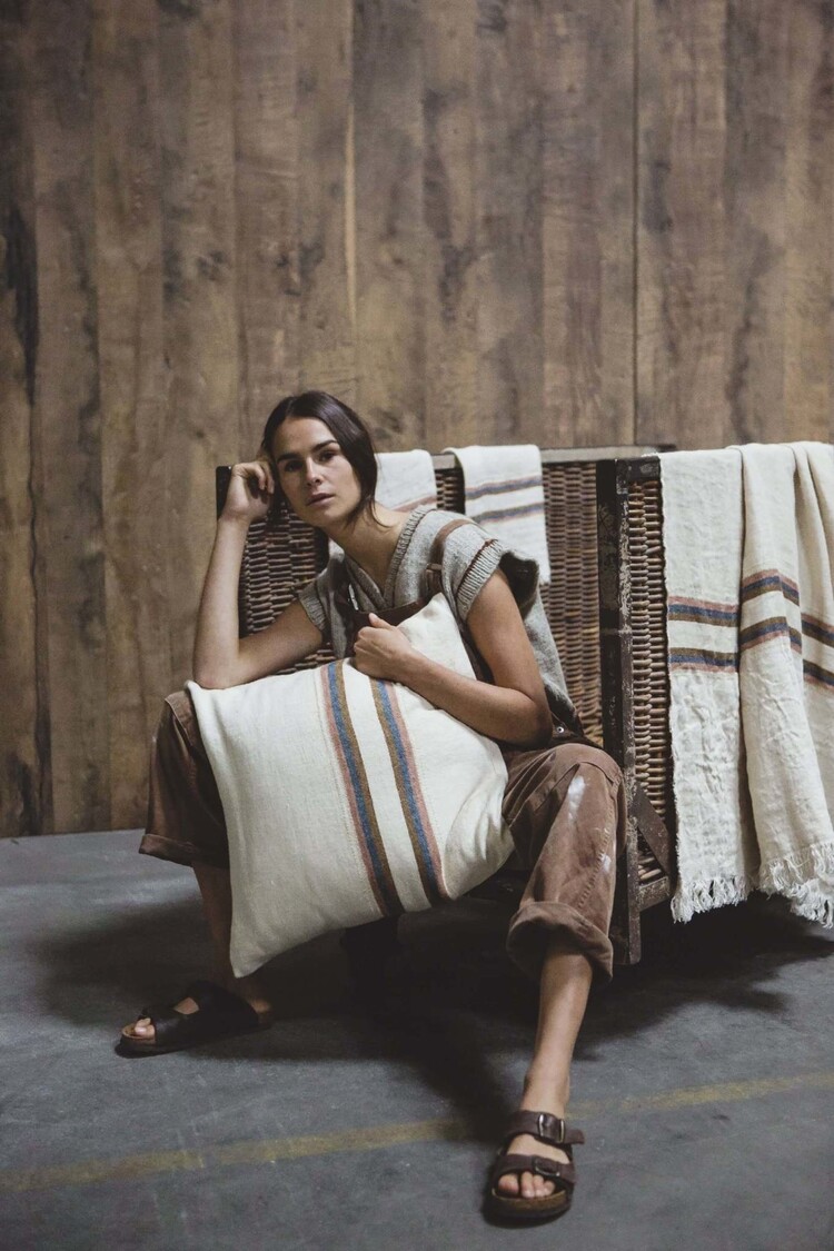 Libeco The Belgian pillow deco kussen - harlan stripe