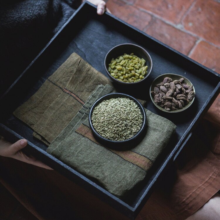 Libeco Marie servet - bronze stripe