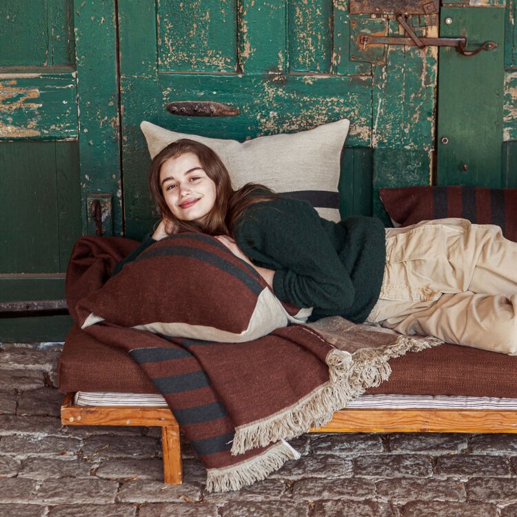 Libeco Juniper throw - leather