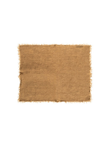 Linge Particulier Fringed table mat - mustard