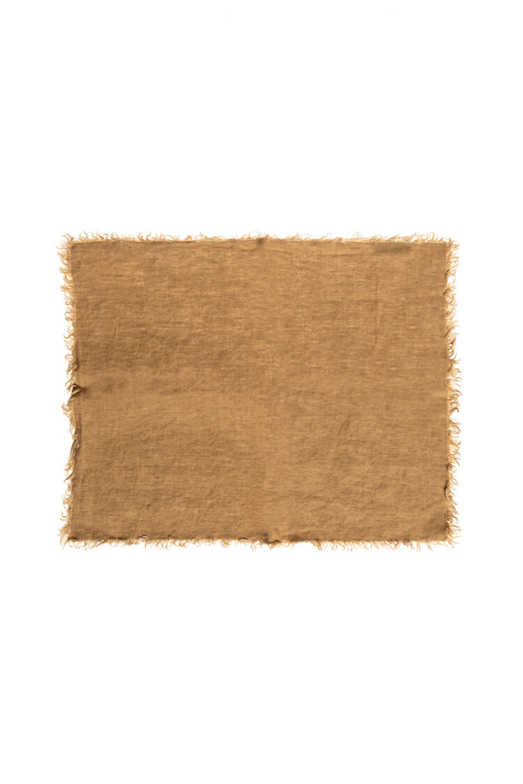 Linge Particulier Placemat met franjes - mustard