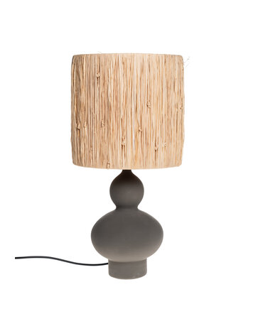 Tine K Home Table lamp raffia/clay - smoke