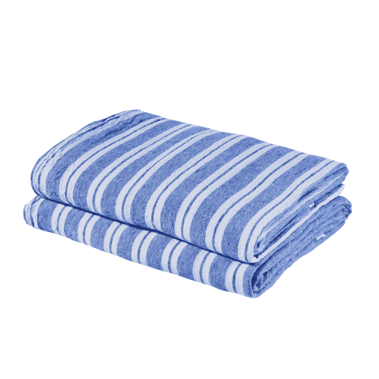 Linge Particulier Duvet cover linen - large blue stripe