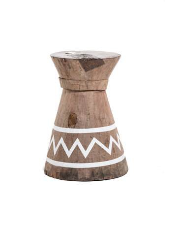 Mortar Tonga stool white stripe #12
