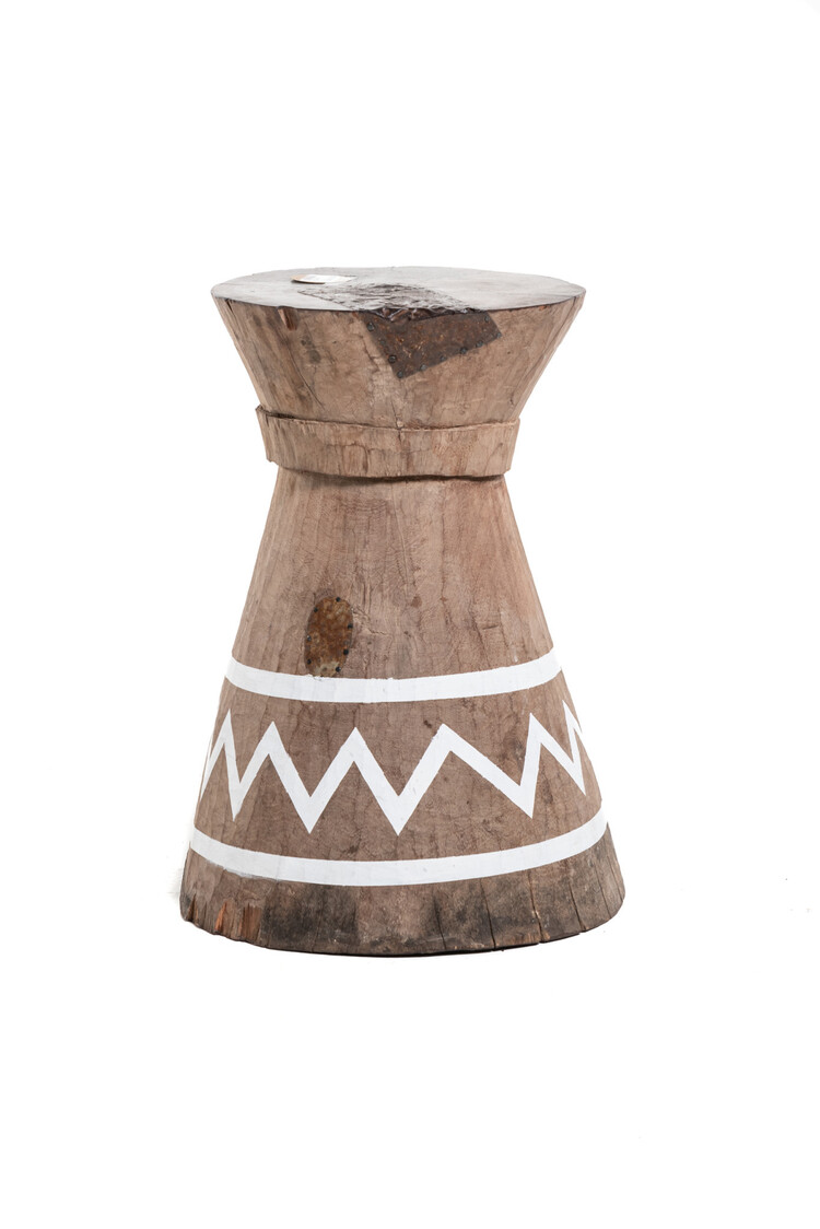 Mortar Tonga stool white stripe #12