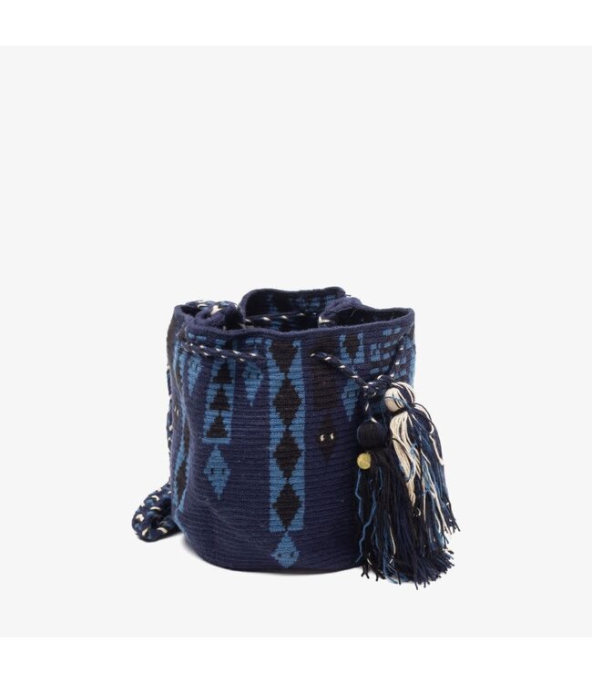 Crossbody Wayuu Mochila - Batista - blue & black