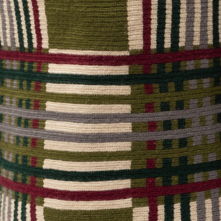 Guanabana handmade Tula bag - palmas - kaki & bordeaux