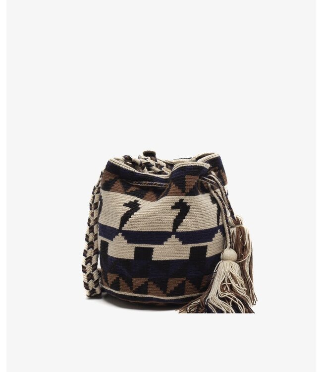 Crossbody Wayuu Mochila - Sherbrooke - toasted & beige