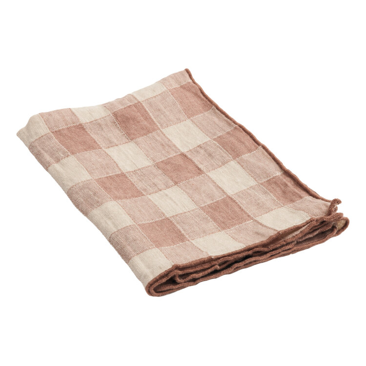 Maison de Vacances Napkin bourdon, canvas vintage vichy - bois de rose/bourdon bois de rose