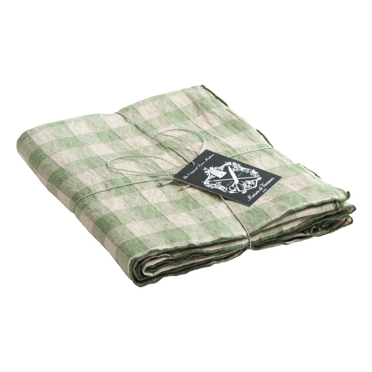 Maison de Vacances Tablecloth bourdon, canvas vintage vichy - sauge/bourdon sage