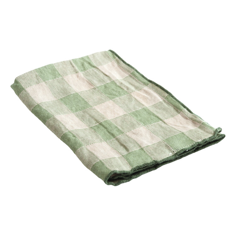 Maison de Vacances Napkin bourdon, toile vintage vichy - sauge/bourdon sauge