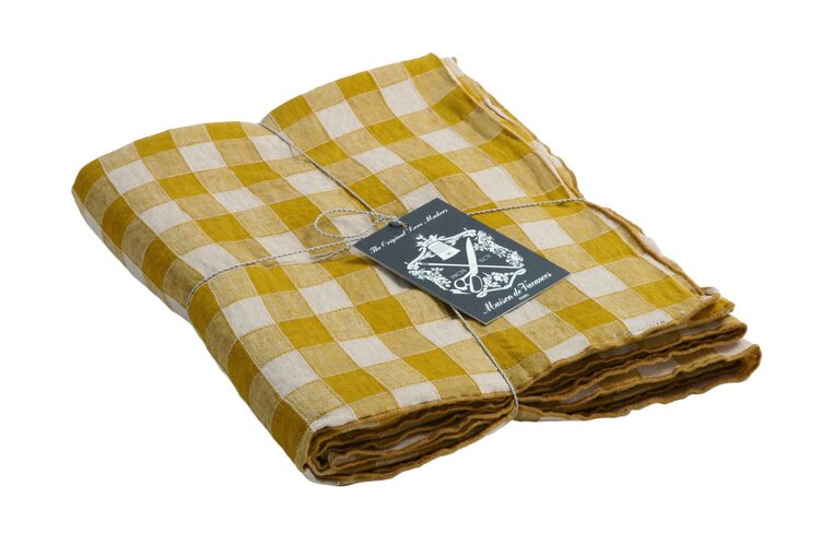 Maison de Vacances Tablecloth bourdon, canvas vintage vichy - mangue/bourdon mangue