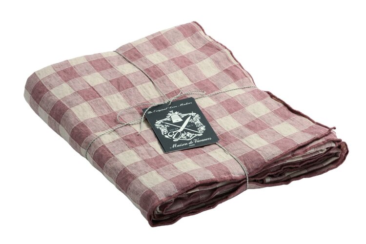 Maison de Vacances Tablecloth bourdon, canvas vintage vichy - bois de rose/bourdon bois de rose