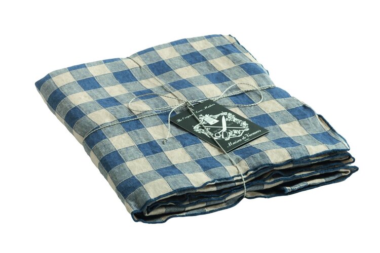 Maison de Vacances Tablecloth bourdon, canvas vintage vichy - bleu de delft/bourdon de delft