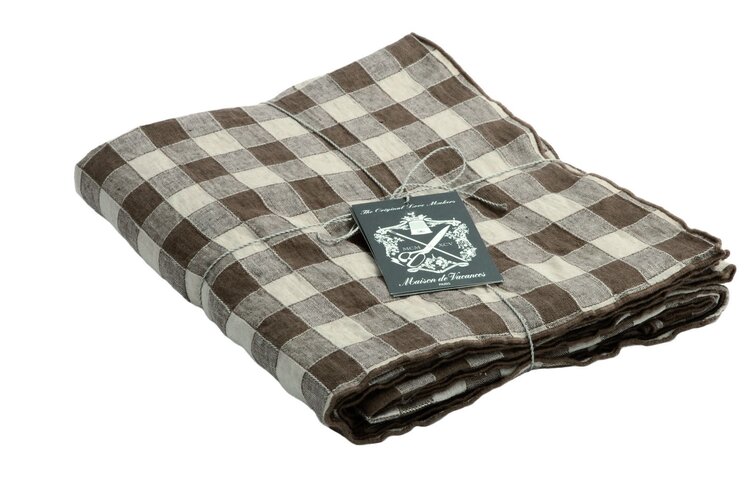 Maison de Vacances Tablecloth bourdon, canvas vintage vichy - noisette/bourdon noisette