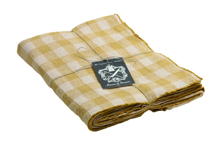 Maison de Vacances Tablecloth bourdon, canvas vintage vichy - paille/bourdon paille
