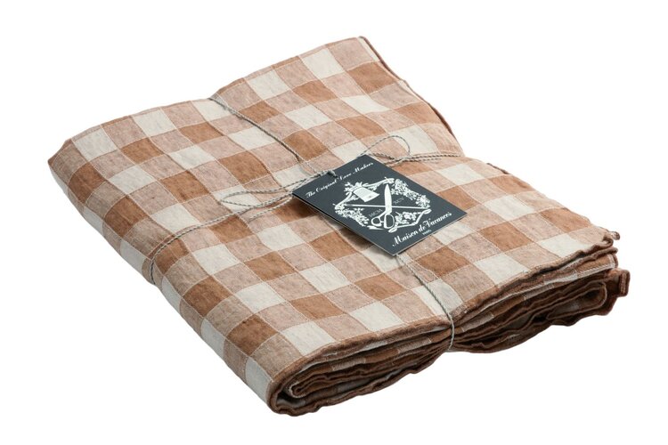 Maison de Vacances Tafelkleed bourdon, toile vintage vichy - terracotta/bourdon terracotta