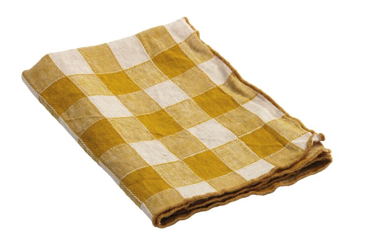 Maison de Vacances Napkin bourdon, canvas vintage vichy - mangue/bourdon mangue