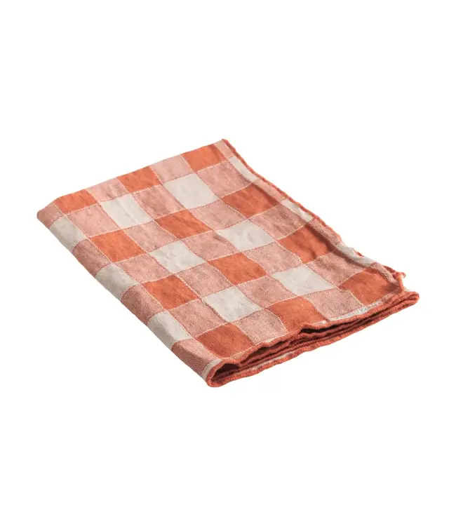 Napkin bourdon, canvas vintage vichy - marmelade/bourdon marmelade