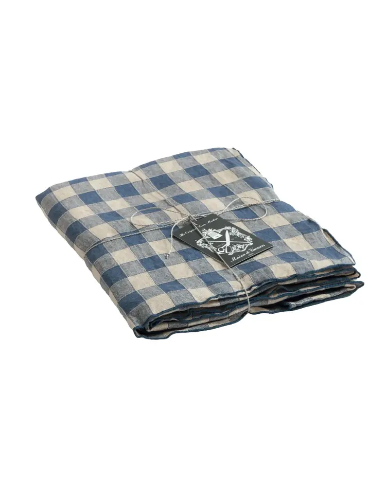 Maison de Vacances Tablecloth bourdon, canvas vintage vichy - bleu de delft/bourdon de delft