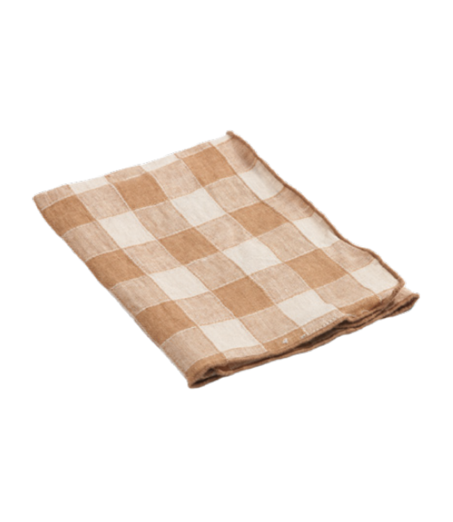 Maison de Vacances Napkin bourdon, canvas vintage vichy - terracotta