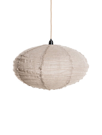 Pendant bizz linen - oval - gravel fringe