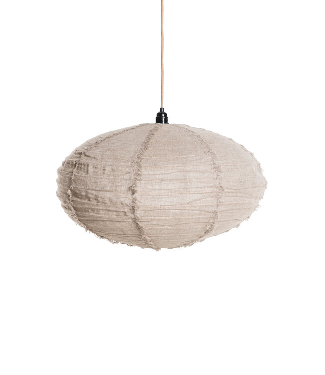 Pendant bizz linen - oval - gravel fringe