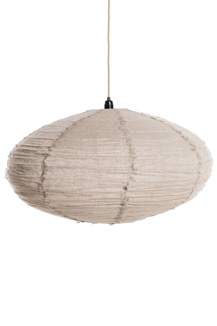 Hanglamp bizz linen - oval - gravel fringe