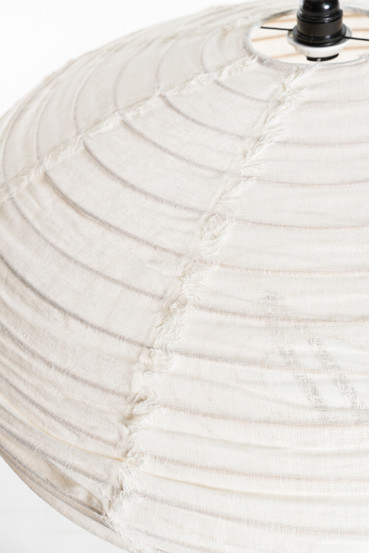 Hanglamp bizz linen - oval - white fringe