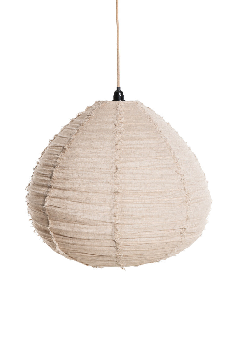 Hanglamp bizz linen - pear - gravel fringe