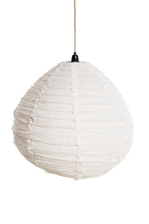 Pendant bizz linen - pear - white fringe